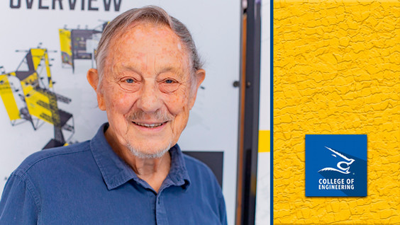 Headshot of Dr. Ernest Franke with a graphic featuring the Texas A&M University–Kingsville logo and text that reads: College of Engineering. Photo by Jesus A. Reina.