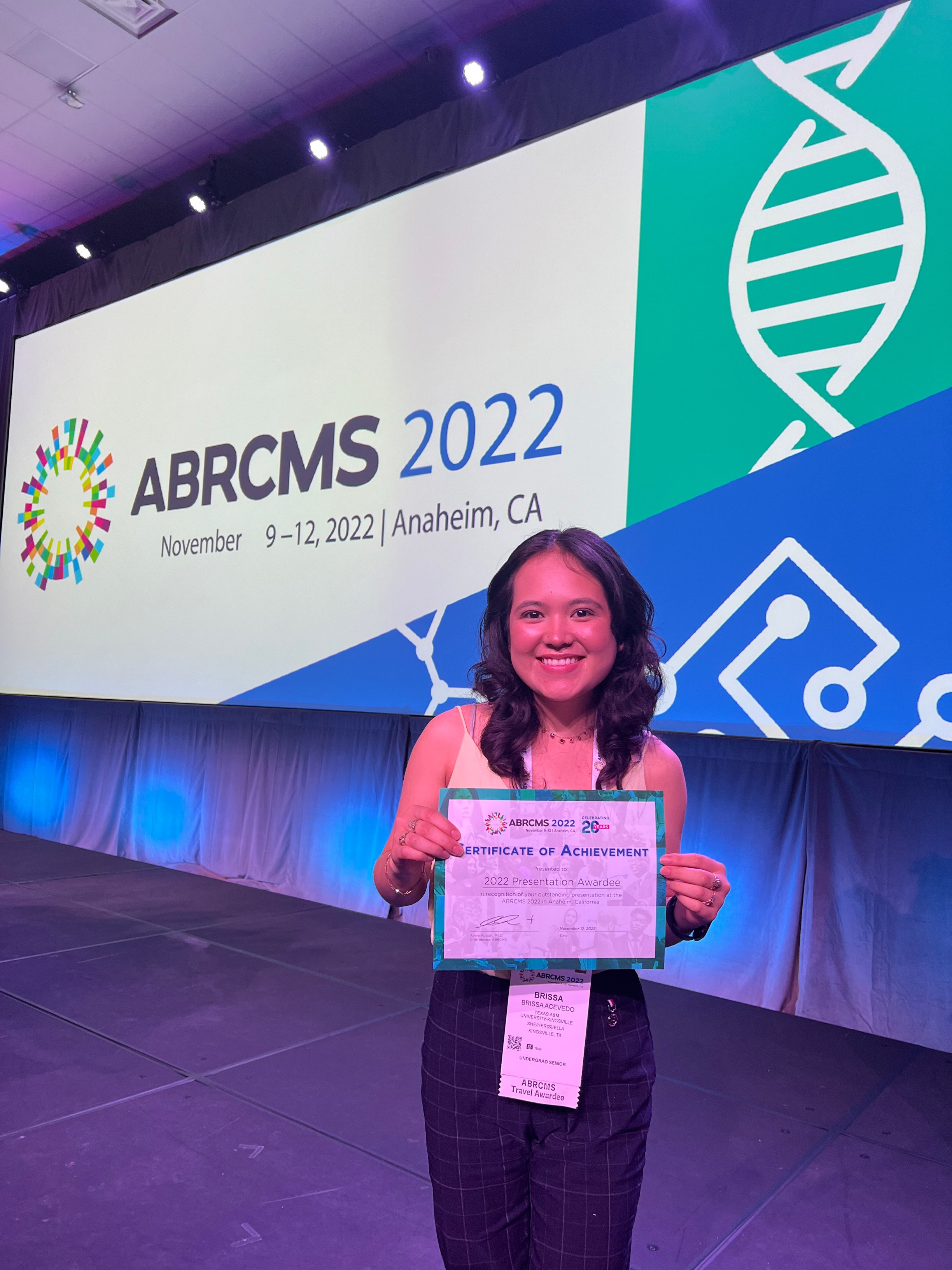 Texas A&MKingsville McNair scholar's research honored at ABRCMS' 2022